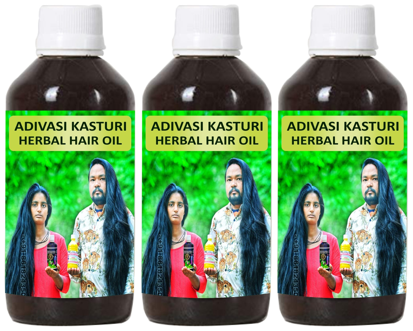 Donnara Organics Adivasi Kasturi Herbal Hair Oil For Faster Hair Growth Combo pack of 3 bottles of 125 ml(375 ML)