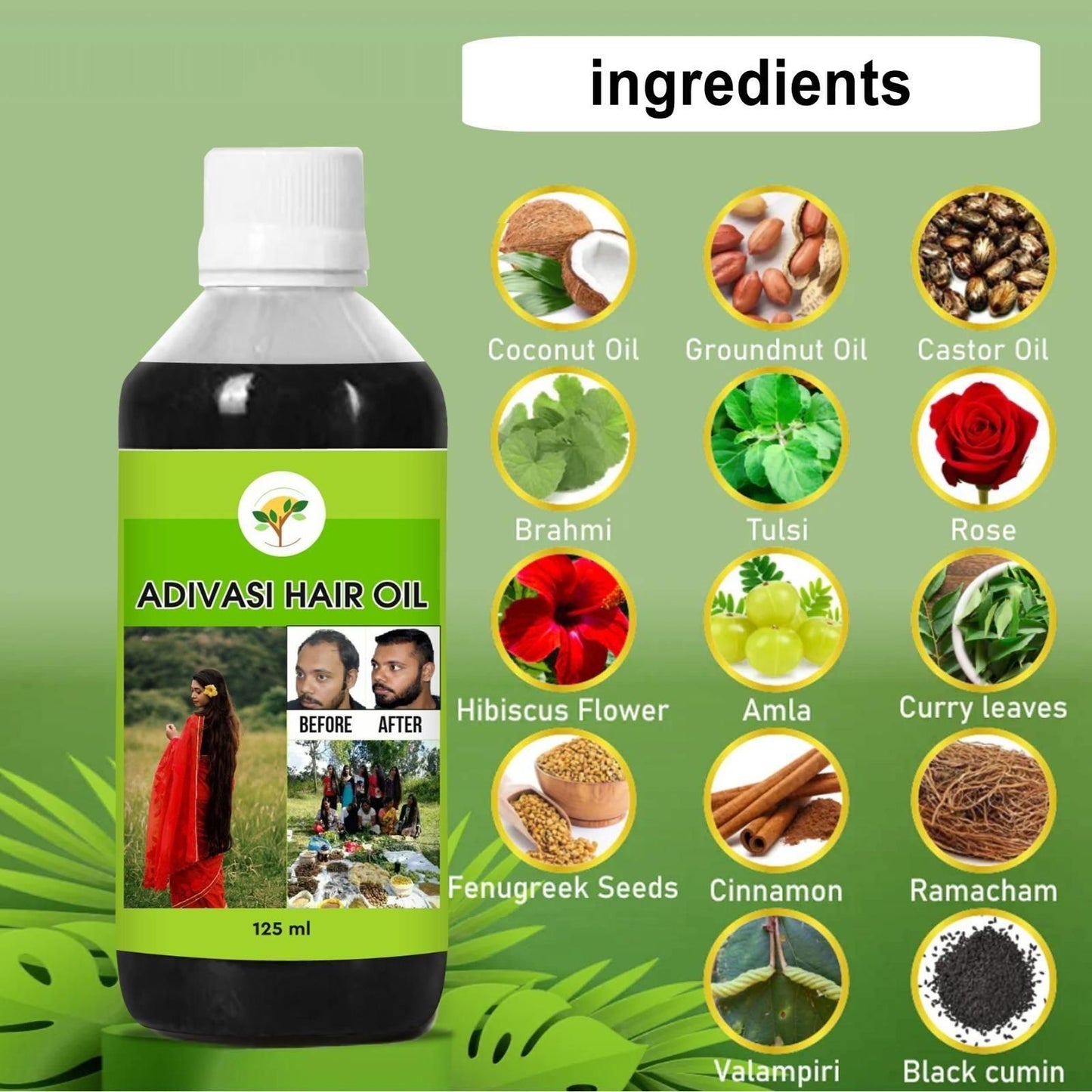 Ayurvedic Oil by Adivasi 125 ML (Combo)