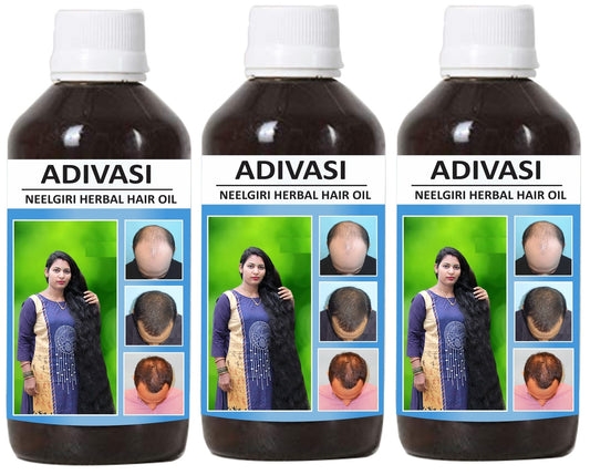 Donnara Organics Adivasi Neelgiri Herbal Hair Oil For Faster Hair Growth Combo pack of 3 bottles of 125 ml(375 ML)